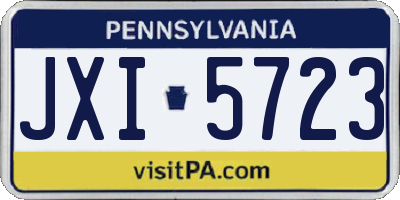 PA license plate JXI5723