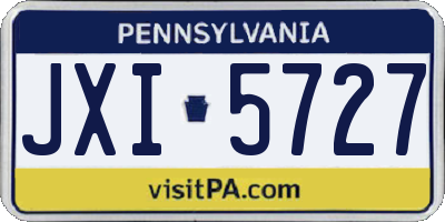 PA license plate JXI5727