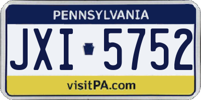 PA license plate JXI5752