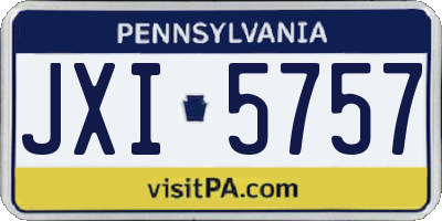 PA license plate JXI5757