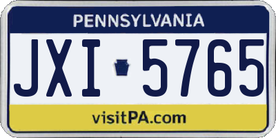 PA license plate JXI5765