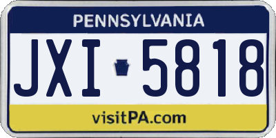 PA license plate JXI5818