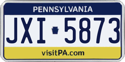 PA license plate JXI5873