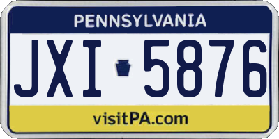 PA license plate JXI5876