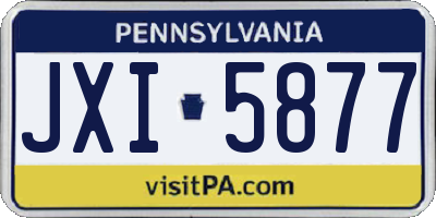 PA license plate JXI5877