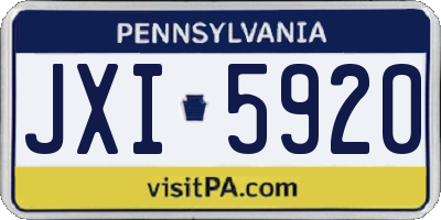 PA license plate JXI5920