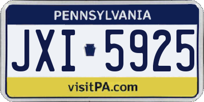 PA license plate JXI5925