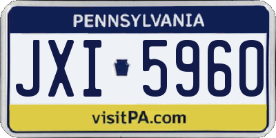PA license plate JXI5960