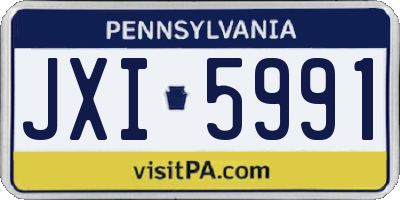 PA license plate JXI5991