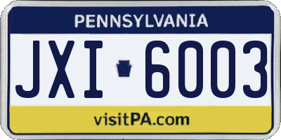 PA license plate JXI6003