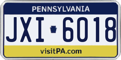 PA license plate JXI6018