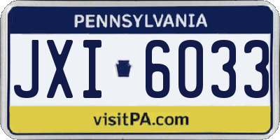 PA license plate JXI6033