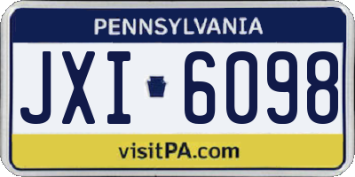 PA license plate JXI6098