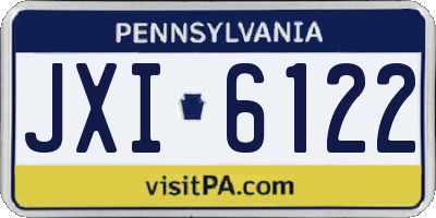PA license plate JXI6122