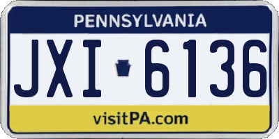 PA license plate JXI6136
