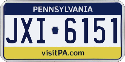 PA license plate JXI6151