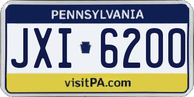 PA license plate JXI6200