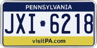 PA license plate JXI6218