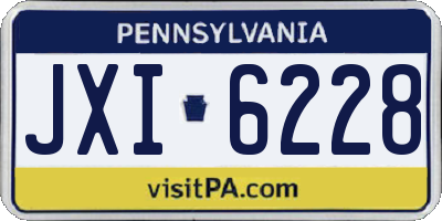 PA license plate JXI6228