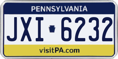 PA license plate JXI6232