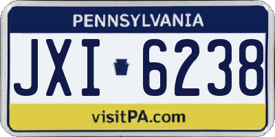 PA license plate JXI6238