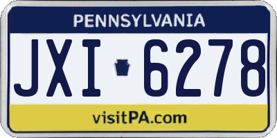 PA license plate JXI6278
