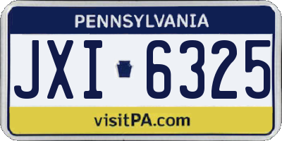 PA license plate JXI6325
