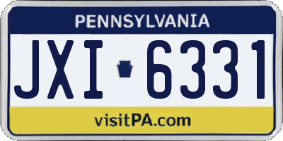 PA license plate JXI6331