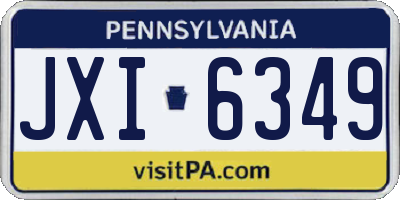 PA license plate JXI6349