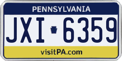 PA license plate JXI6359