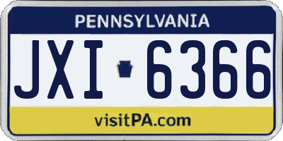 PA license plate JXI6366