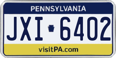 PA license plate JXI6402