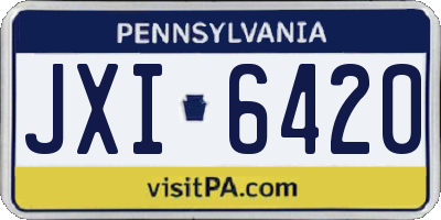 PA license plate JXI6420