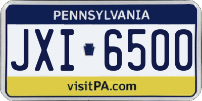 PA license plate JXI6500