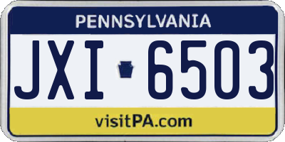 PA license plate JXI6503