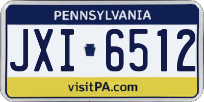 PA license plate JXI6512