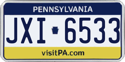 PA license plate JXI6533