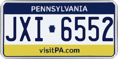 PA license plate JXI6552