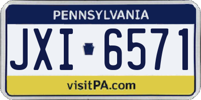 PA license plate JXI6571