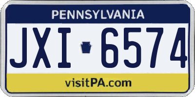 PA license plate JXI6574