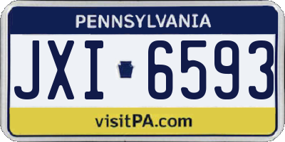 PA license plate JXI6593