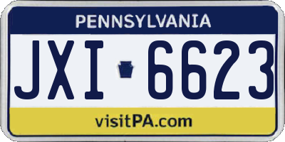 PA license plate JXI6623