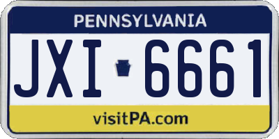 PA license plate JXI6661