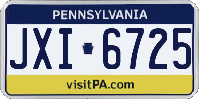 PA license plate JXI6725