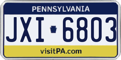 PA license plate JXI6803