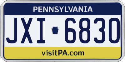 PA license plate JXI6830