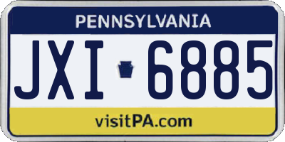 PA license plate JXI6885