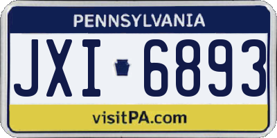 PA license plate JXI6893