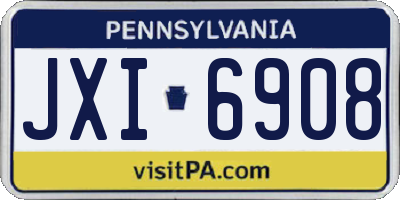PA license plate JXI6908