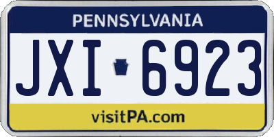 PA license plate JXI6923